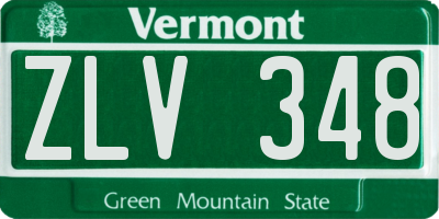 VT license plate ZLV348