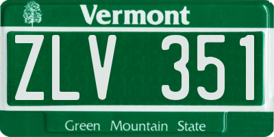 VT license plate ZLV351