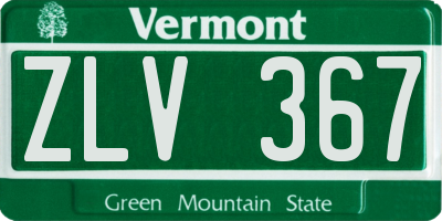 VT license plate ZLV367