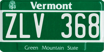 VT license plate ZLV368