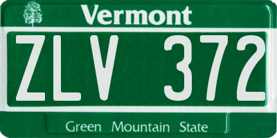 VT license plate ZLV372