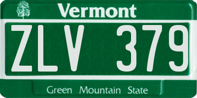 VT license plate ZLV379