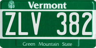 VT license plate ZLV382