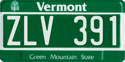 VT license plate ZLV391