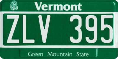 VT license plate ZLV395