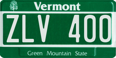 VT license plate ZLV400