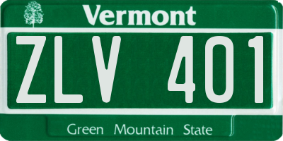VT license plate ZLV401