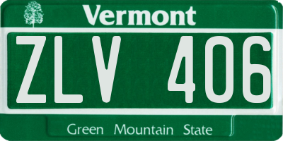 VT license plate ZLV406