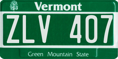 VT license plate ZLV407