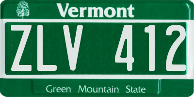 VT license plate ZLV412