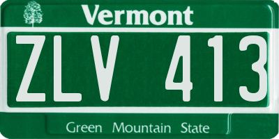 VT license plate ZLV413
