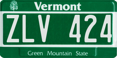VT license plate ZLV424