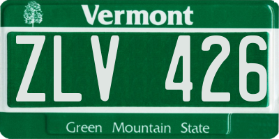 VT license plate ZLV426