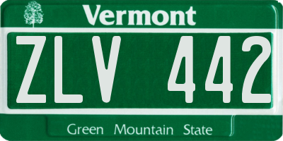 VT license plate ZLV442