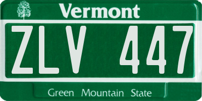 VT license plate ZLV447
