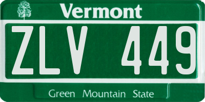 VT license plate ZLV449