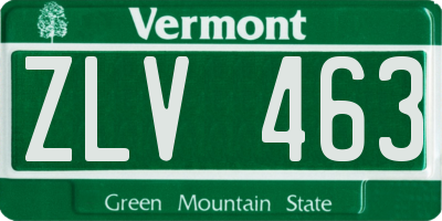 VT license plate ZLV463
