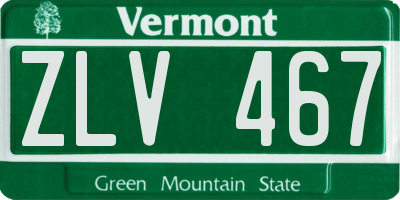 VT license plate ZLV467