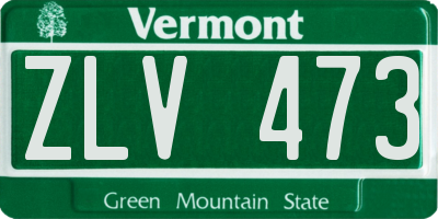 VT license plate ZLV473