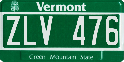 VT license plate ZLV476