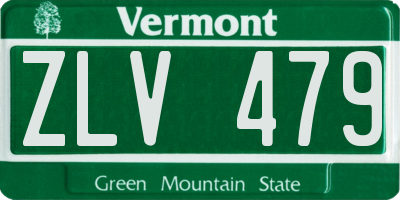 VT license plate ZLV479