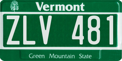VT license plate ZLV481
