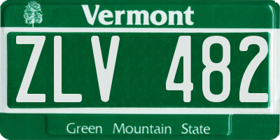 VT license plate ZLV482
