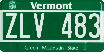 VT license plate ZLV483
