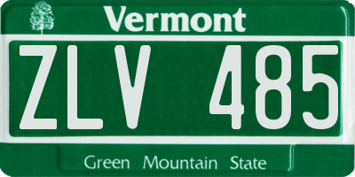 VT license plate ZLV485