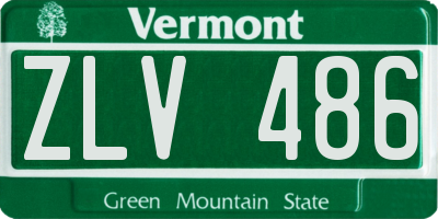 VT license plate ZLV486