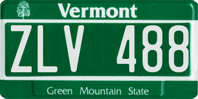 VT license plate ZLV488