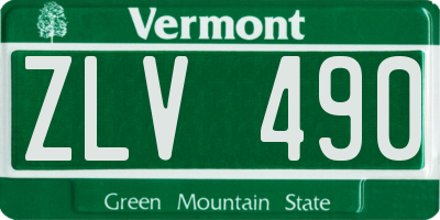VT license plate ZLV490