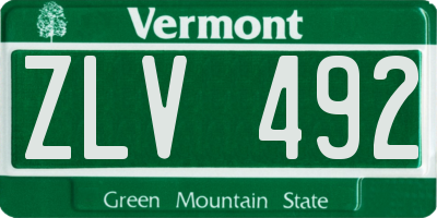 VT license plate ZLV492