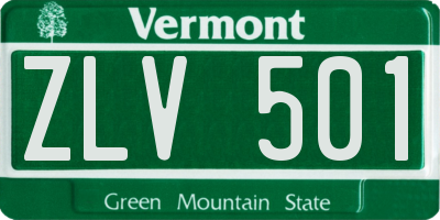 VT license plate ZLV501