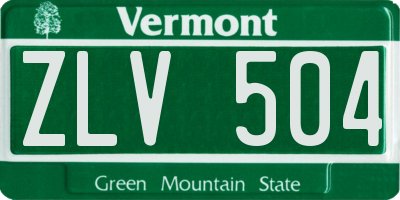 VT license plate ZLV504
