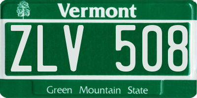 VT license plate ZLV508