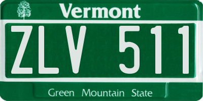 VT license plate ZLV511