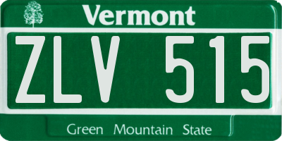 VT license plate ZLV515