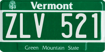 VT license plate ZLV521