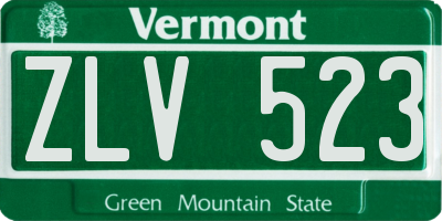 VT license plate ZLV523