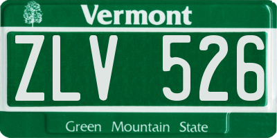 VT license plate ZLV526