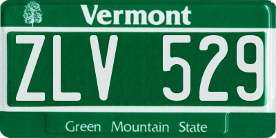 VT license plate ZLV529