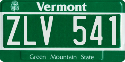 VT license plate ZLV541