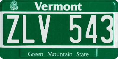 VT license plate ZLV543