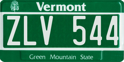 VT license plate ZLV544