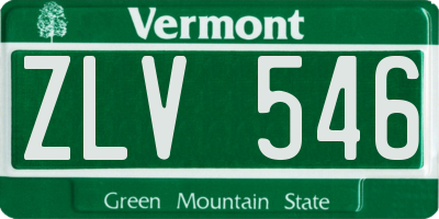 VT license plate ZLV546