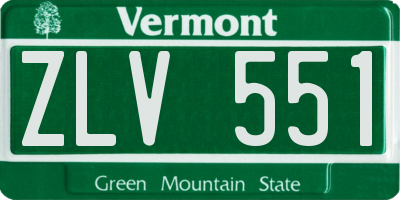 VT license plate ZLV551