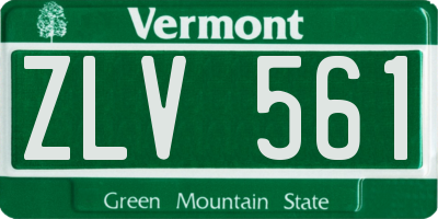VT license plate ZLV561