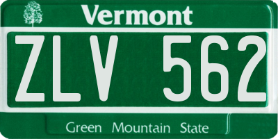 VT license plate ZLV562