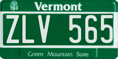 VT license plate ZLV565